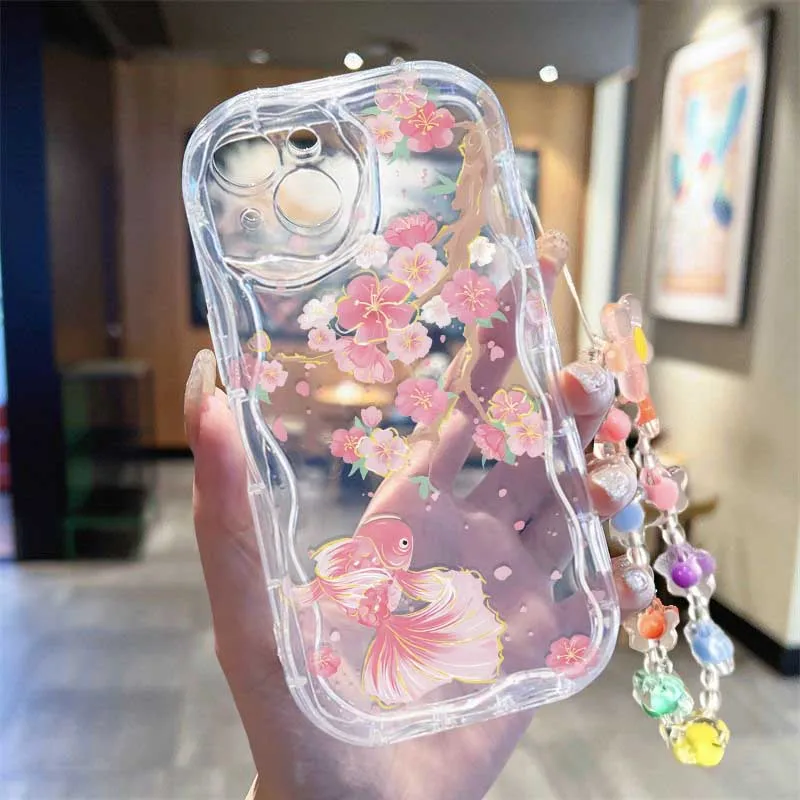 Cute Smile bee Flower Wrist St - Cute Cartoon Wrist Strap Silicone Case review and price